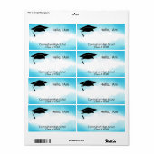 Étiquette Balise Nom de l'aquarelle bleue de la réunion de c (Feuille entière)