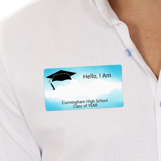 Étiquette Balise Nom de l'aquarelle bleue de la réunion de c