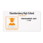 Étiquette Balise Nom de l'autocollant orange de la réunion d (Devant)