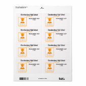 Étiquette Balise Nom de l'autocollant orange de la réunion d (Feuille entière)