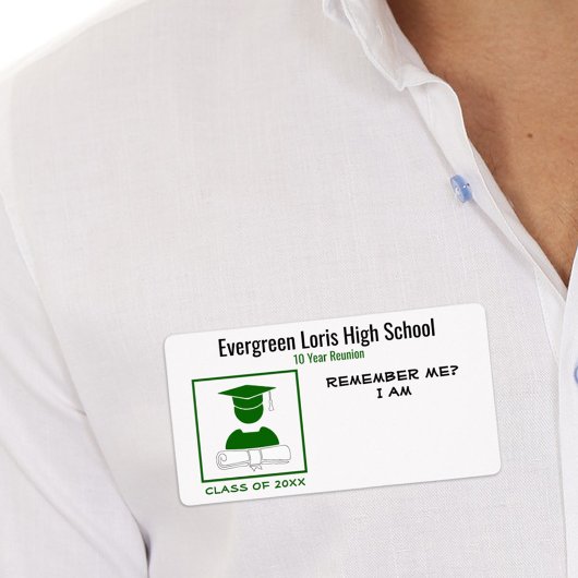 Étiquette Balise Nom de l'autocollant vert de la Réunion de