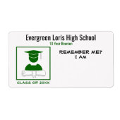 Étiquette Balise Nom de l'autocollant vert de la Réunion de (Devant)