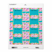 Étiquette Balise Nom des papillons Whimsy Rose Turquoise (Feuille entière)