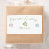 Étiquette Balise Nom du papier des ornements de Bonnes Fêtes (En situation)