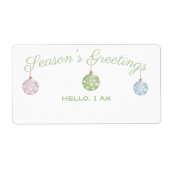 Étiquette Balise Nom du papier des ornements de Bonnes Fêtes (Devant)