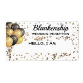 Étiquette Balise Nom personnalisé Confetti du ballon de réce (Devant)