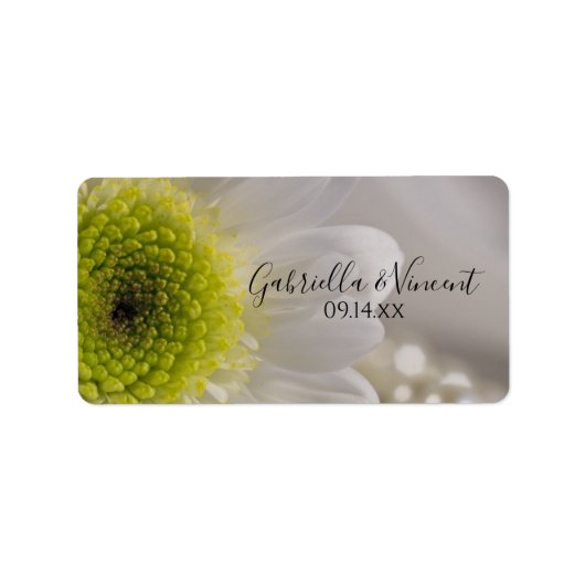 Étiquette Balise White Daisy and Pearls Wedding Favor (Devant)