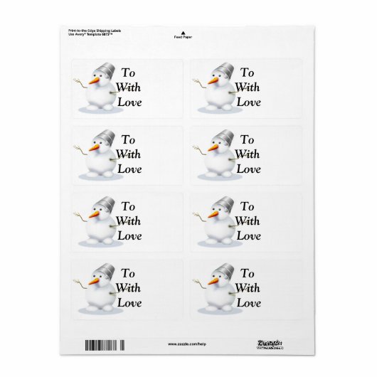 Étiquette Balises cadeau autocollant de Noël de bonhomme de  (Feuille entière)