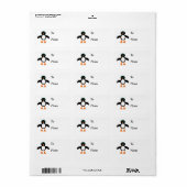 Étiquette Balises Cadeau Pingouin (Feuille entière)