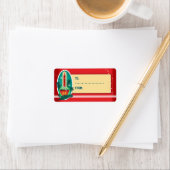 Étiquette Balises cadeaux de Noël vintage (En situation)