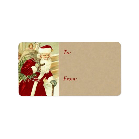 Étiquette Balises cadeaux de Noël Vintage (Devant)