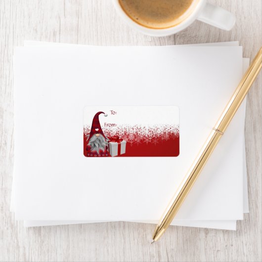 Étiquette Balises cadeaux Gnome (En situation)