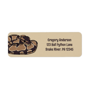 Étiquette Ball Python Snake, Brown et Tan Return Adresse