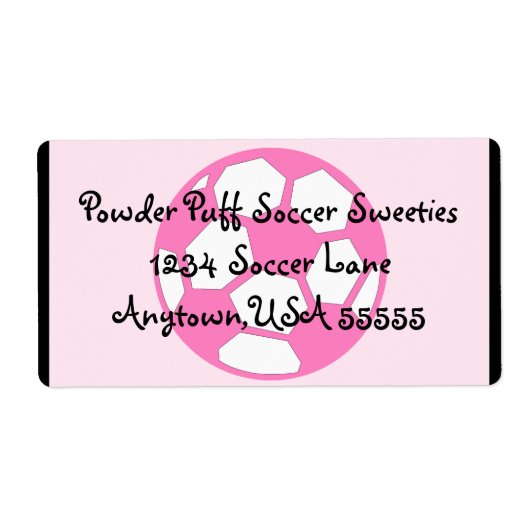 Étiquette Balle de soccer rose (Devant)