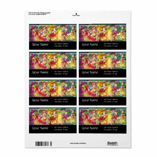 Étiquette BALLET CARNAVAL / Mascarade vénitienne, Danse, Mus (Feuille entière)