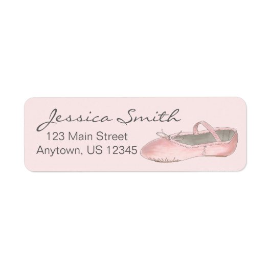 Étiquette Ballet rose personnalisé Slipper Ballerina Danse (Devant)