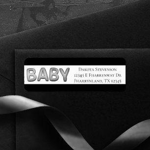 Étiquette Ballon bébé   Unisex Zilveren Douche de la révélat