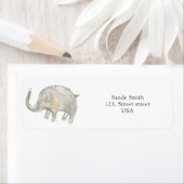 Étiquette Ballon d'aquarelle Elephant (En situation)