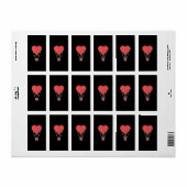 Étiquette Ballons à air chaud de coeur mignon (Feuille entière)