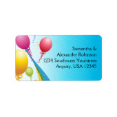 Étiquette Ballons colorés | Rubans bouclés (Devant)