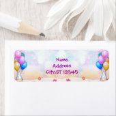 Étiquette Ballons de fête d'anniversaire (En situation)