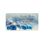 Étiquette Ballons de Noël bleu (Devant)