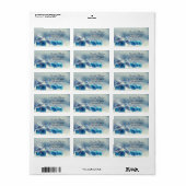 Étiquette Ballons de Noël bleu (Feuille entière)