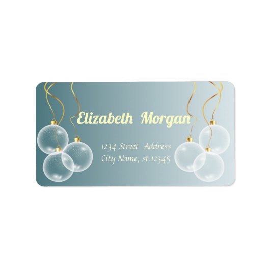 Étiquette Ballons de Noël Bleu Vacances, Noël (Devant)