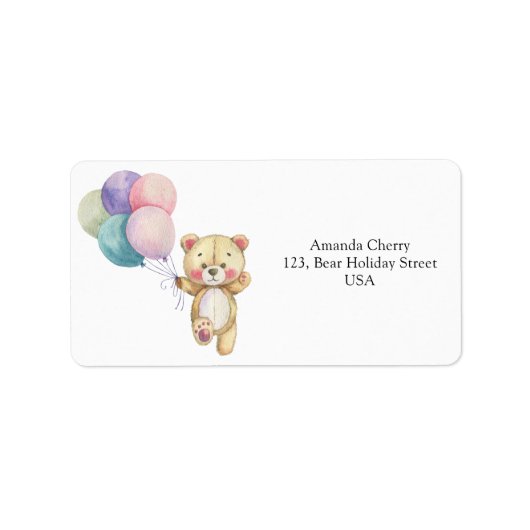 Étiquette Ballons d'ours en peluche (Devant)