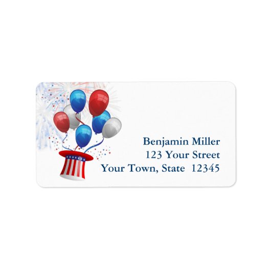Étiquette Ballons patriotiques (Devant)