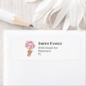 Étiquette Ballons roses Teddy Girl (En situation)