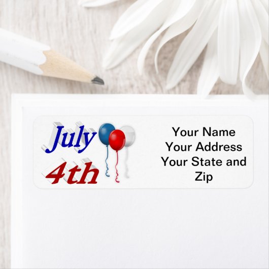 Étiquette Balloons du 4 juillet (En situation)