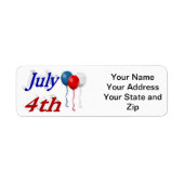 Étiquette Balloons du 4 juillet (Devant)