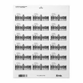 Étiquette Baltimore Skyline - Noir et Blanc (Feuille entière)