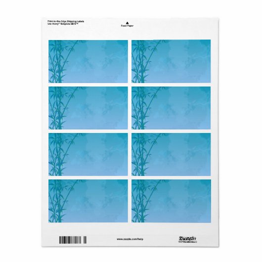 Étiquette Bambou bleu (Feuille entière)