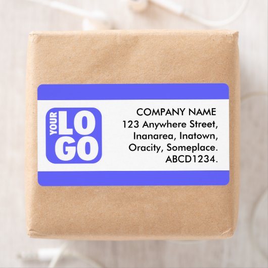 Étiquette Bande centrale - Bleu électrique (En situation)