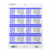 Étiquette Bande centrale - Bleu électrique (Feuille entière)