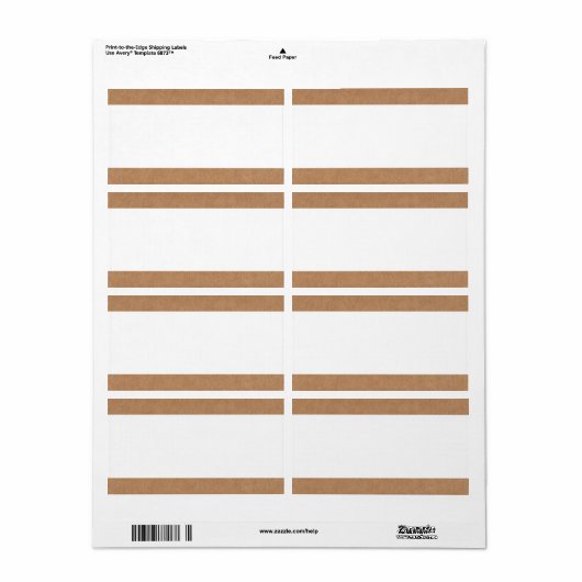 Étiquette Bande centrale - Carton (Feuille entière)