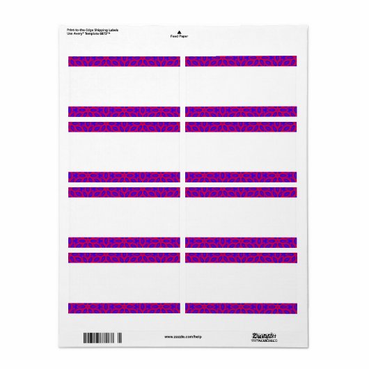 Étiquette Bande centrale - Fleurs Abstraites (Feuille entière)
