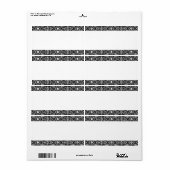 Étiquette Bande centrale - Fleurs géométriques (Feuille entière)