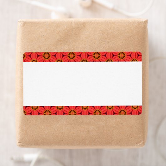 Étiquette Bande centrale - Fleurs géométriques (En situation)