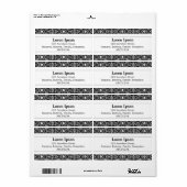 Étiquette Bande centrale II - Fleurs géométriques (Feuille entière)