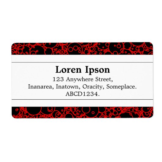 Étiquette Bande centrale II - Motif bulle (Devant)