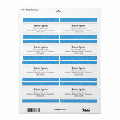 Étiquette Bande centrale II - Tex bleu (Feuille entière)