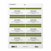 Étiquette Bande centrale II - Texture verte (Feuille entière)