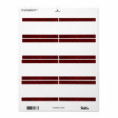 Étiquette Bande centrale - Lignes rouges (Feuille entière)