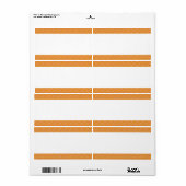 Étiquette Bande Centre - Carrés orange (Feuille entière)