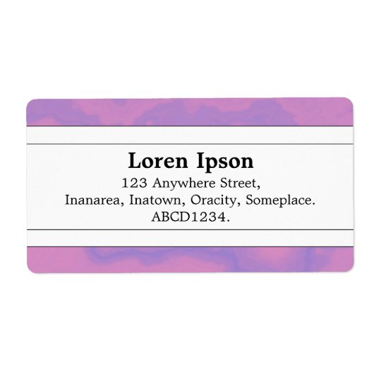 Étiquette Bande Centre II - Marbre Lilac (Devant)