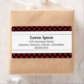 Étiquette Bande Centre II - Points Fleurs Rouges (En situation)