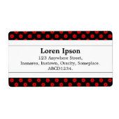 Étiquette Bande Centre II - Points Fleurs Rouges (Devant)